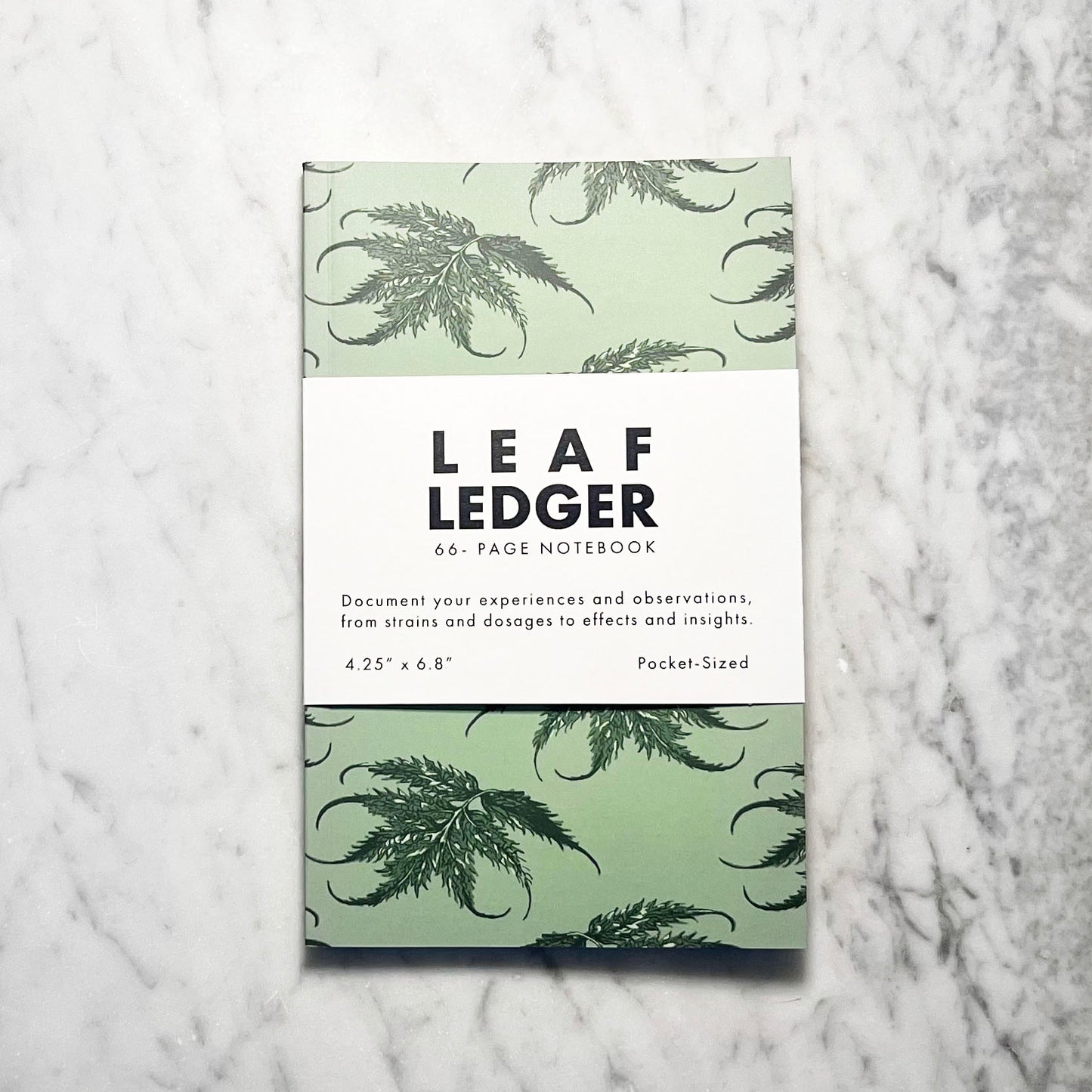 Leaf Ledger Pocket-Sized Notebook (Sage)