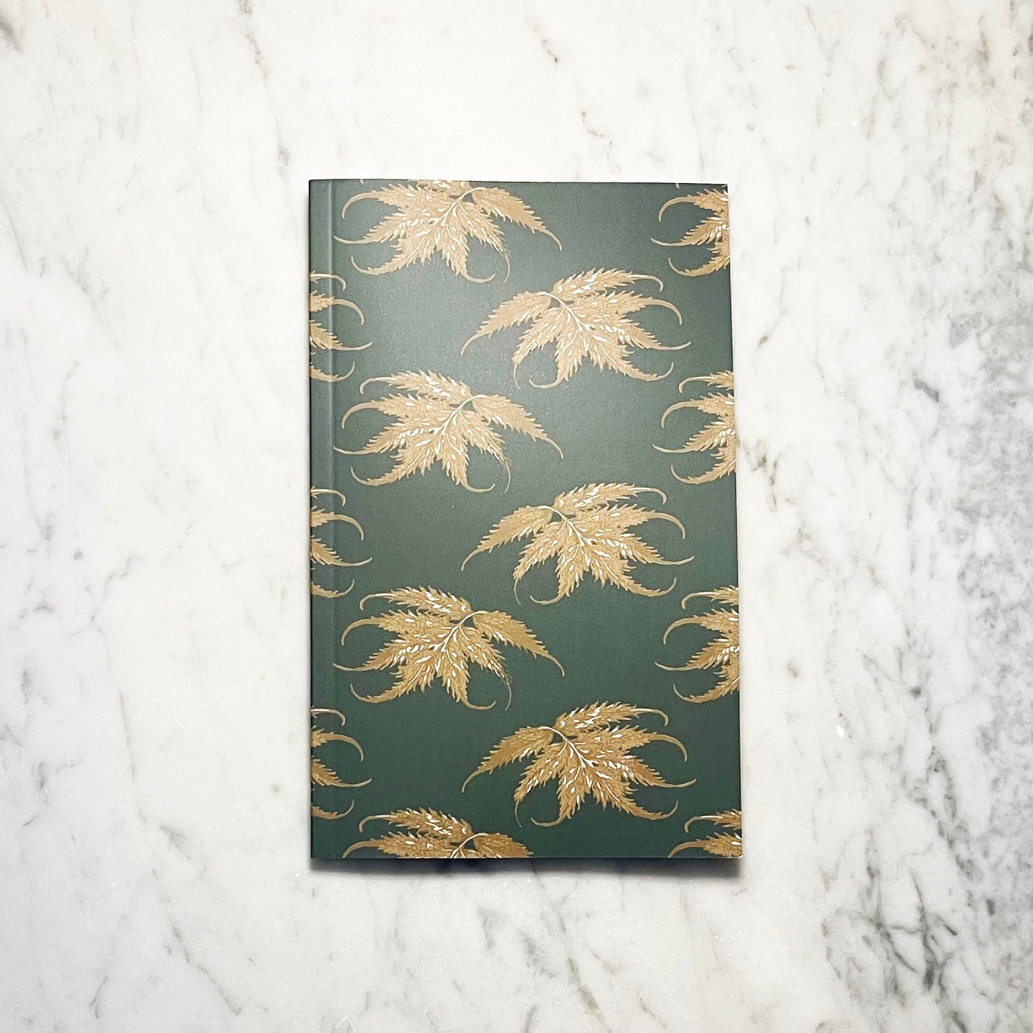 Leaf Ledger Pocket-Sized Notebook (Emerald and Gold)