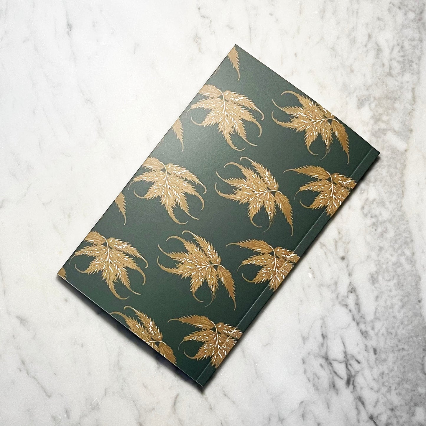 Leaf Ledger Pocket-Sized Notebook (Emerald and Gold)