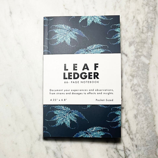 Leaf Ledger Pocket-Sized Notebook (Midnight and Teal)