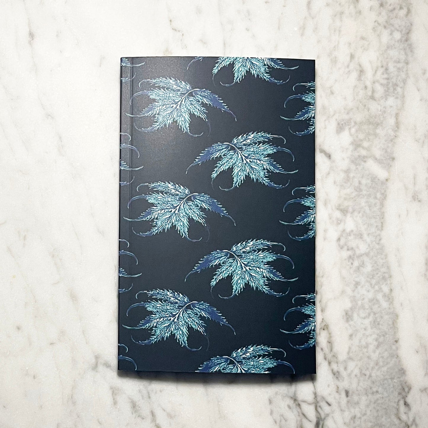 Leaf Ledger Pocket-Sized Notebook (Midnight and Teal)