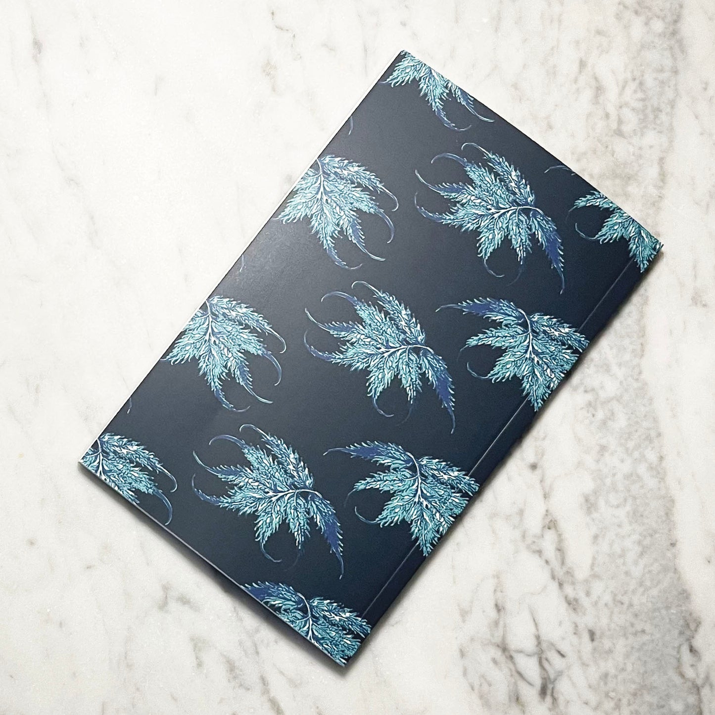 Leaf Ledger Pocket-Sized Notebook (Midnight and Teal)